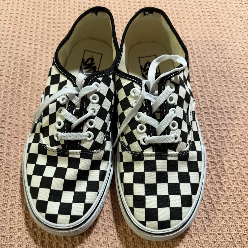 Brand new checkered laced vans